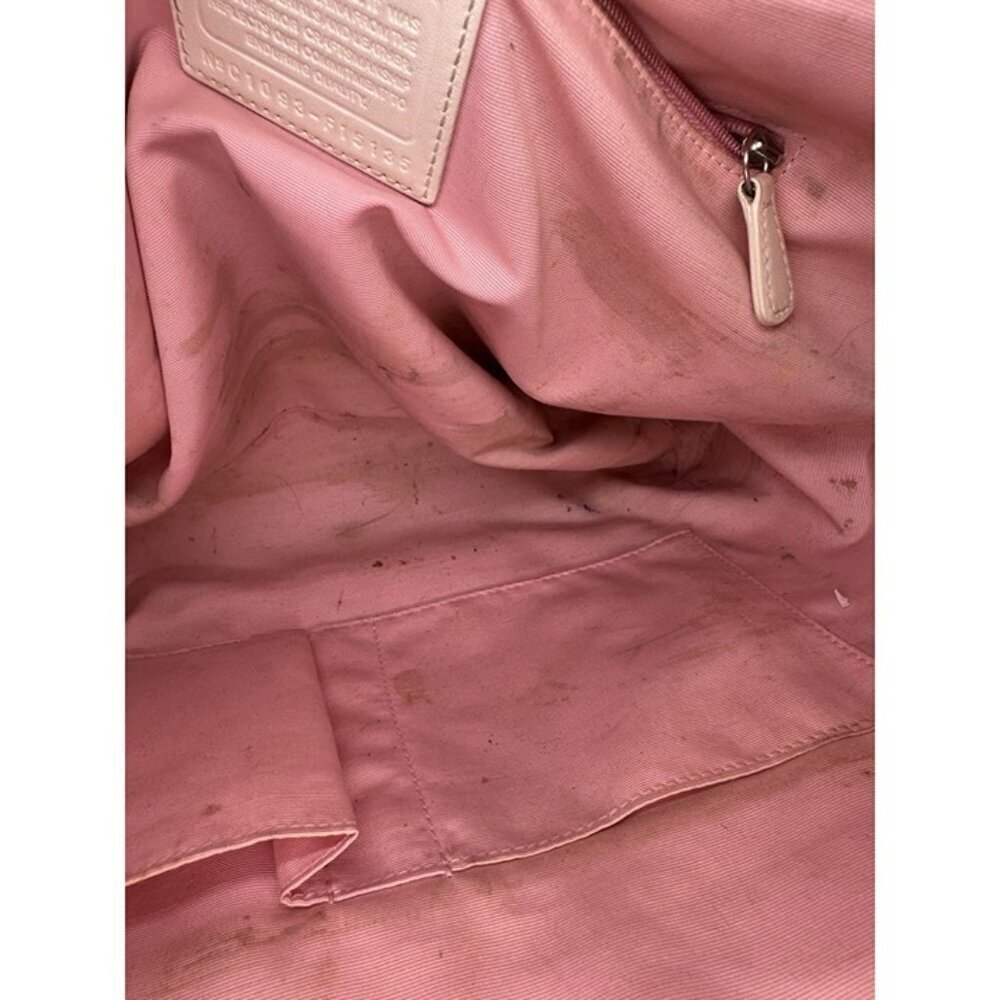 Coach Leather Two Tone Handbag/Purse Turn Lock Pink No Tag - Picture 8 of 10